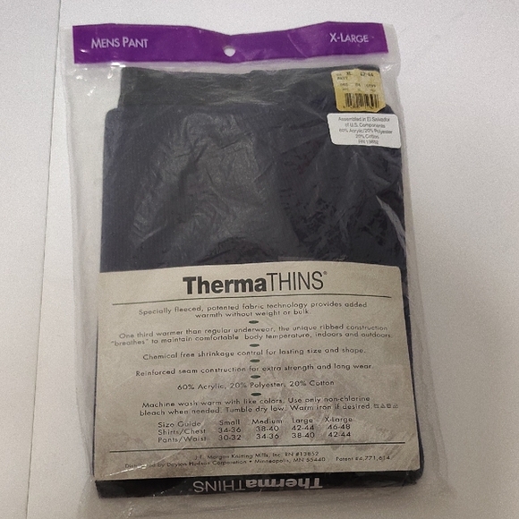 J.E. Morgan Men's Therma Thins Underwear Drawers New 80s Sz XL - Picture 3 of 7